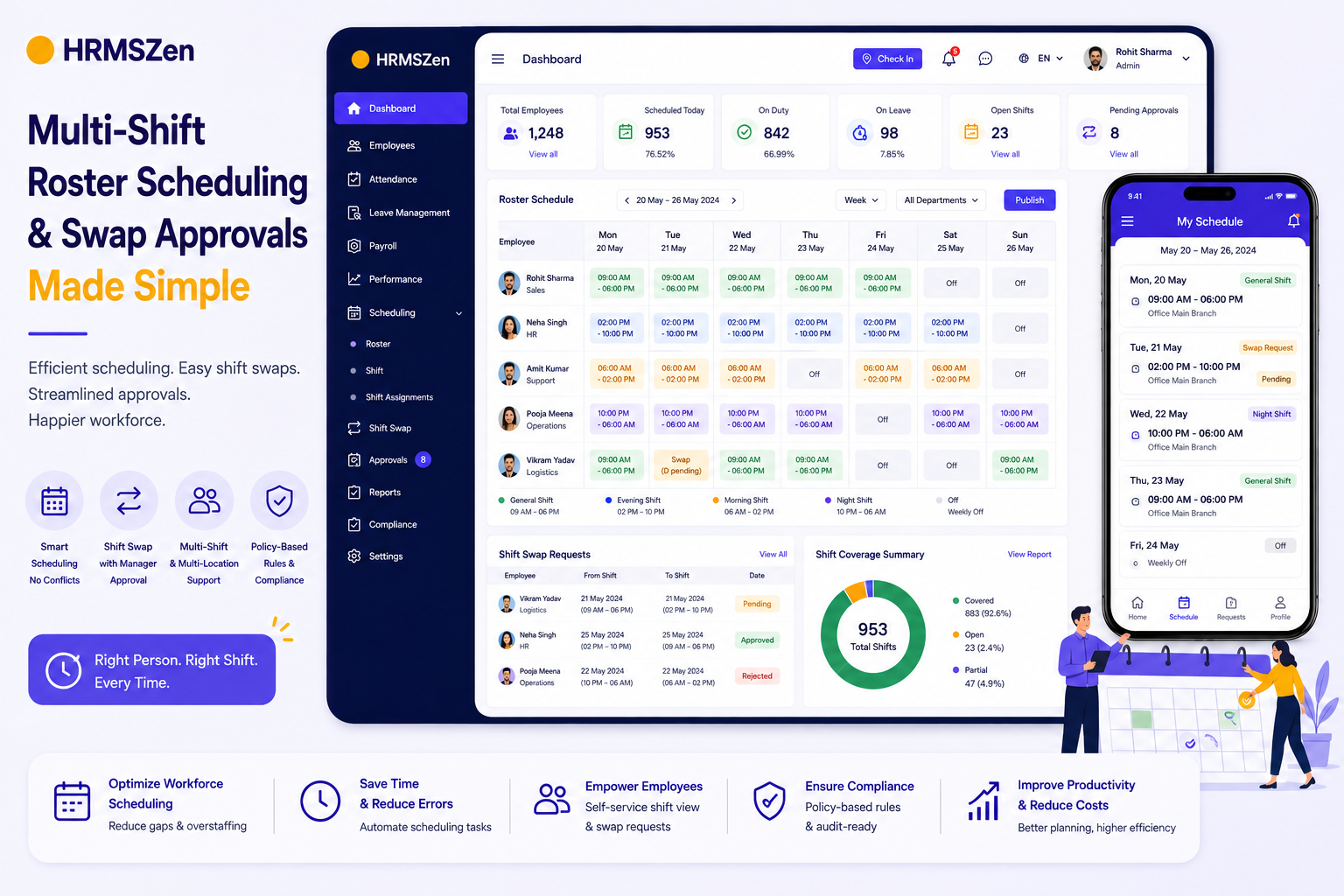 Multi-Shift Roster Scheduling & Emergency Shift Swapping for 24/7 Enterprises